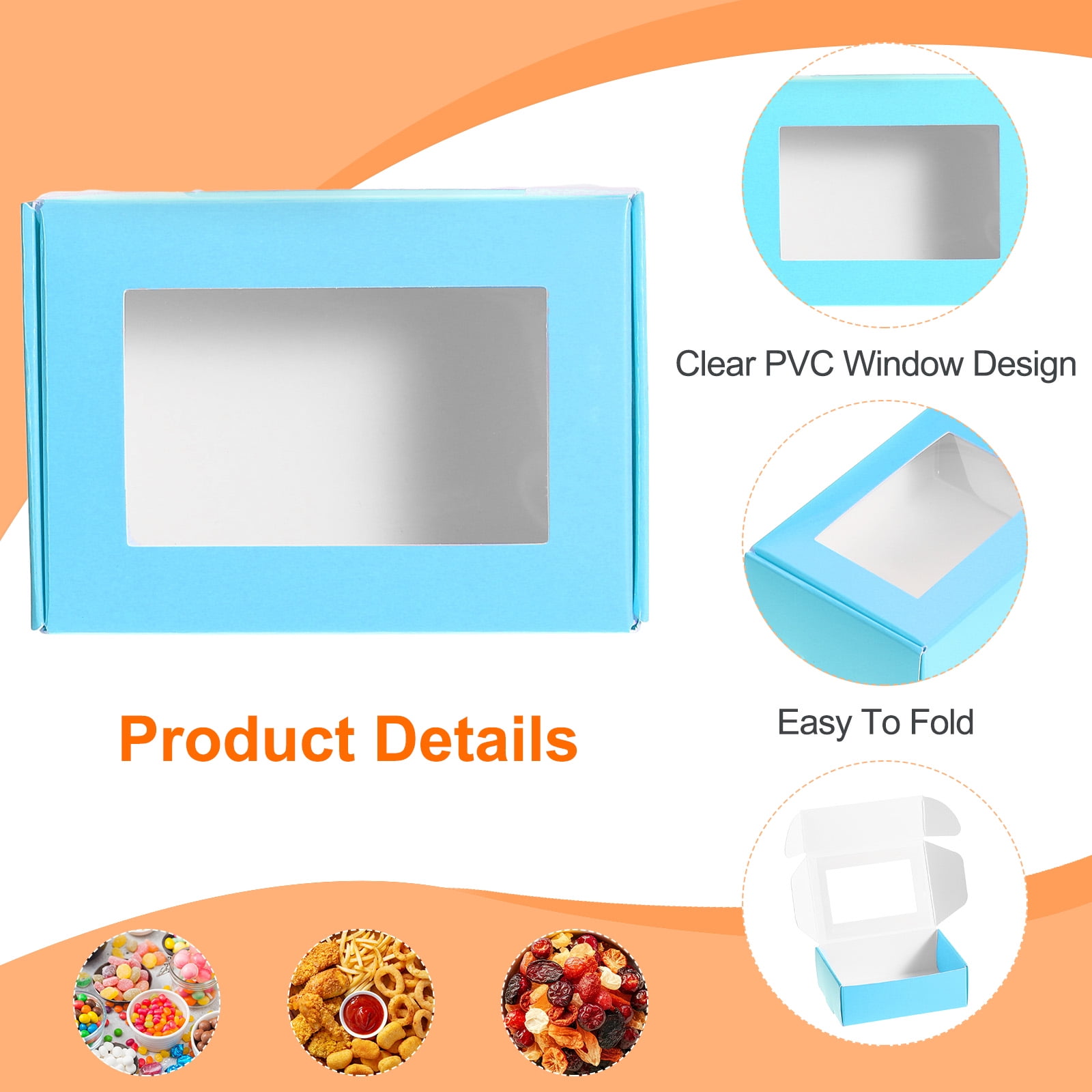 Unique Bargains 32pcs Kraft Soap Box with Window for Gifts Blue 2.4" x 3.3" x 1.2"