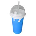 thumbnail image 2 of Taza para batidos congelados, reutilizable, a prueba de explosiones, de silicona suave, taza para apretar congelada, taza para hacer batidos con pajita de doble uso para bricolaje, azul, 2 of 5