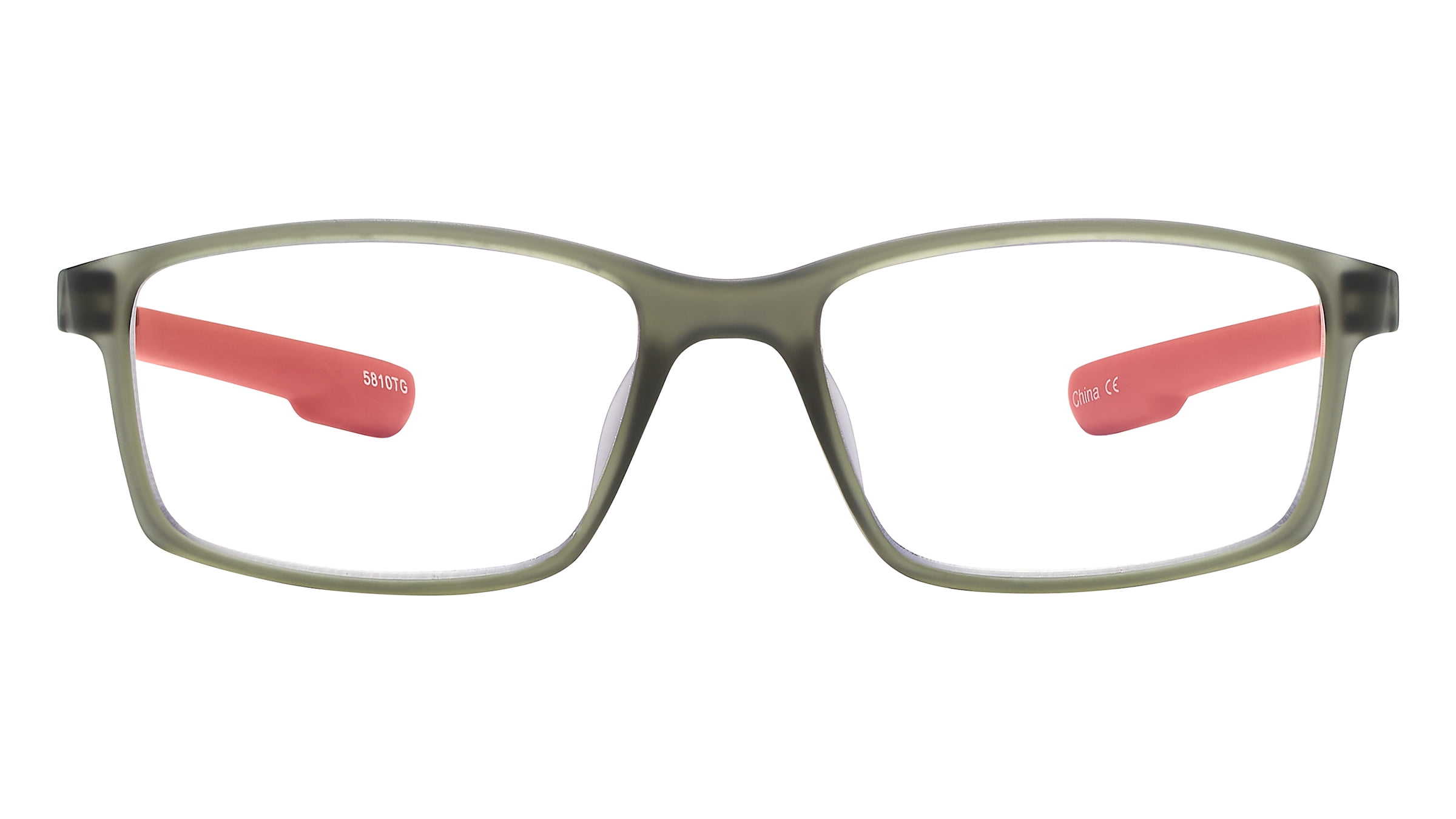 SAV Sportex Blue Light Protection Reading Glasses, Rectangle Full Rim Frame, 4200, +2.50, Sport Red