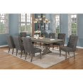 thumbnail image 2 of Rustic 9pc Dining Set with Gray Linen Chairs and Extendable Wood Dining Table, 2 of 8
