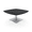 Asian Night w/Silver Base, variant on 42" Wide Arc Boat Shaped Coffee Table With Square Metal Base
