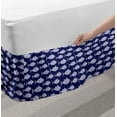 thumbnail image 2 of Blue Nautical Bed Skirt, Monochrome Style Illustration of Fish Floating Horizontally, Elastic Bedskirt Dust Ruffle Wrap Around for Bedding Decor, 4 Sizes, Indigo and Pastel Purple, by Ambesonne, 2 of 2