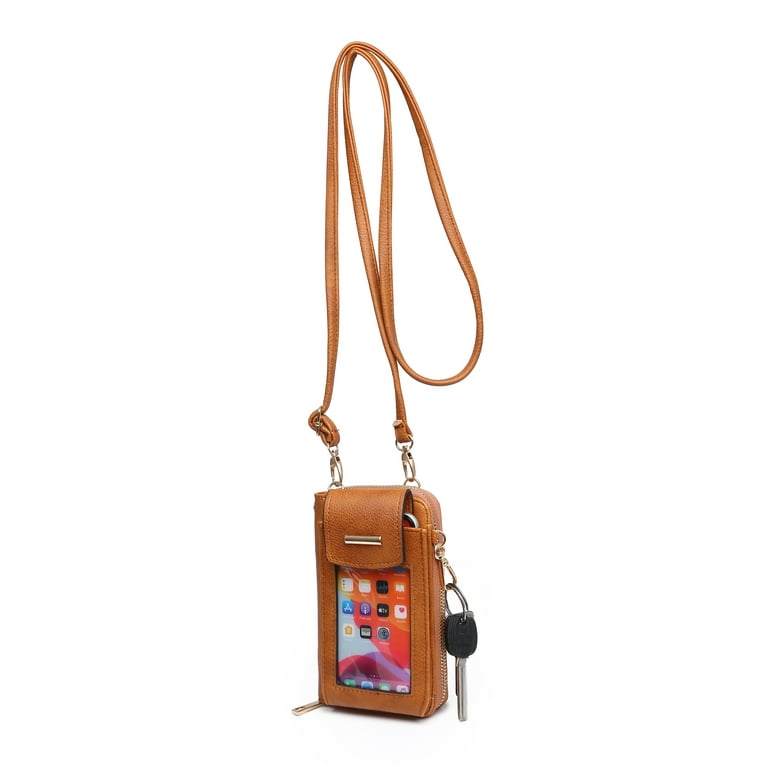 XB Womens Leather Crossbody Cell Phone Bag Wallet Pouch Purse Shoulder  Handbag