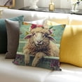 thumbnail image 3 of BANET  Cartoon Animal Decor Cattle with Flowers Throw Pillow Cover Wildlife Pig Pillow Covers OX and Goat Pillow Cases Cushion Cover Couch Sofa Office Home Decor Boho Pillowcase  20x20in, 3 of 5