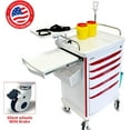 thumbnail image 4 of POCHAR Medical Crash Cart with Emergency Accessory - Mobile Emergency Cart for Hospitals and Clinics (Red-White), 4 of 10