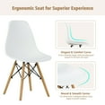 thumbnail image 6 of Gymax Set of 4 Modern Dining Side Chair Armless Home Office w/ Wood Legs White, 6 of 9