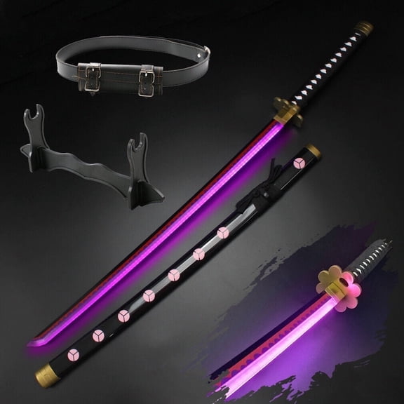 Elervino 41" Plastic LED light Roronoa Zoro Sword Shusui with Belt and Holder Display