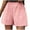 Pink, variant on Cmfcve Women's Summer Linen Shorts Straight High Waist Beach Shorts Loose Pocket Wide Leg Shorts
