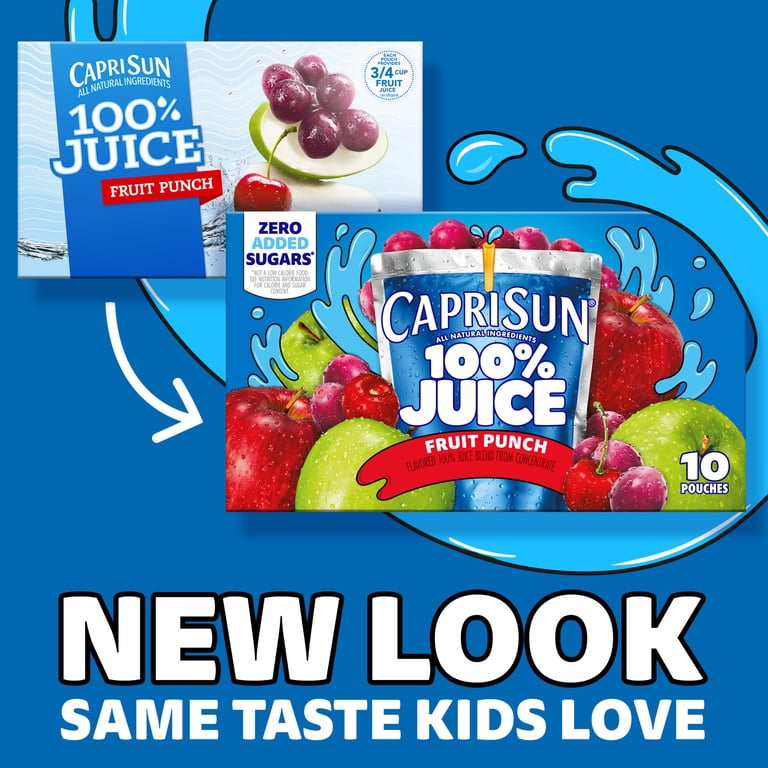 Capri Sun 100% Juice Fruit Punch Blend Pouches, 6 fl oz, 40 Count photo 2