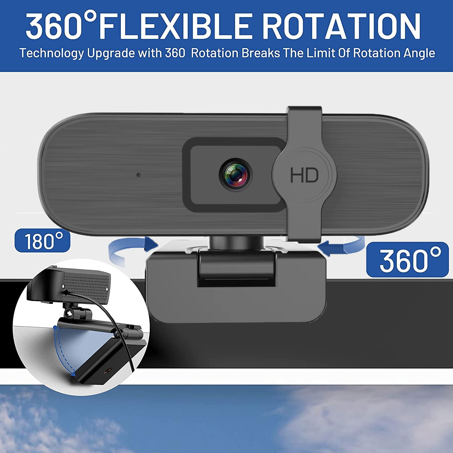 4K Webcam for PC, Auto-zoom,with remote control,Privacy Cover, White Balance, Webcam with Microphone, Plug & Play, 4K Web Camera for Laptop/Desktop, Video Calling,Conferencing