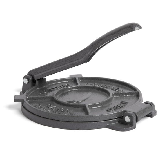 Cast Iron Tortilla Press for Kitchen, 8 Inch Heavy Duty Quesadilla and Empanada Maker, Versatile for Flatbreads, Tostones, Easy to Store, Black