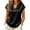 Black, variant on CYMMPU Women's Summer Satin V-Neck Blouse, Short Sleeve with Dolman Cuffs, Elegant Everyday Top Black S
