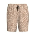 thumbnail image 4 of Gaeub Beige Sparkling Glitter Printed Men's Short Pajama Pants, Lightweight Lounge & Sleep Bottoms Keep You Cool - XX-Large, 4 of 9