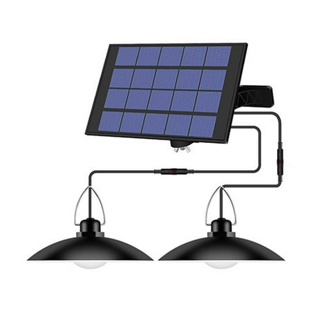 

Double Head Led Pendant Light Solar Power Outdoor Indoor Garden Yard Shed Lamp