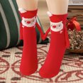 thumbnail image 3 of 1 par de calcetines magnéticos navideños mano a mano para mujeres y hombres (Papá Noel rojo) Ygjytge Rojo mujer, 3 of 5