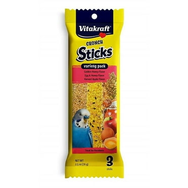 Vitakraft Crunch Sticks Variety Pack Parakeet Treats [Bird, Honey Sticks] 3 Pack