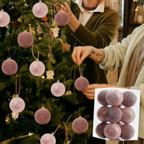 Vrorvz Christmas Ornaments Shatterproof Ball Ornaments Set for Christmas Tree Multiple Styles Plastic Ornament Set for Home Office Mall Indoor Wedding Party Displays 3.1in Pink