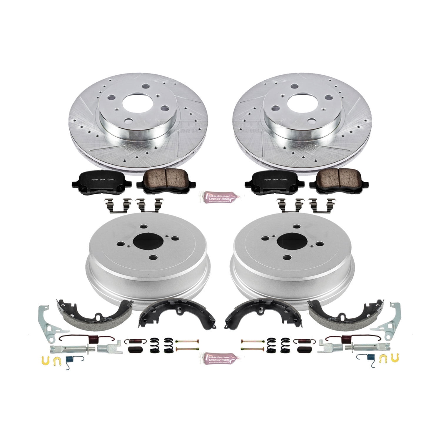 PowerStop Front and Rear Z23 Evolution Sport Brake Pad Rotor Drum and Shoe Kit Fits: TOYOTA Select Models K15197DK