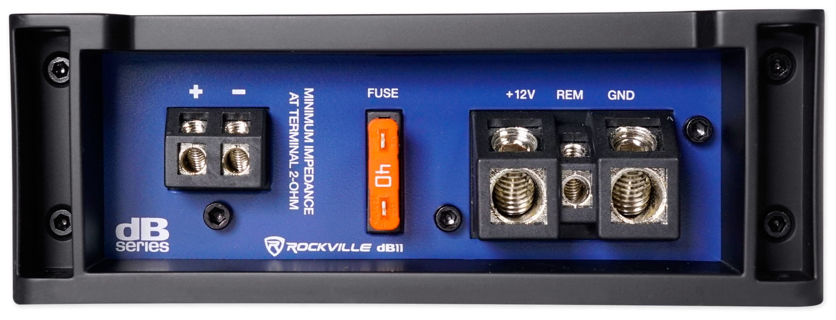 Rockville dB11 1400w Peak/350 watt RMS Mono 2-Ohm Amplifier Car Amp+Bass Remote