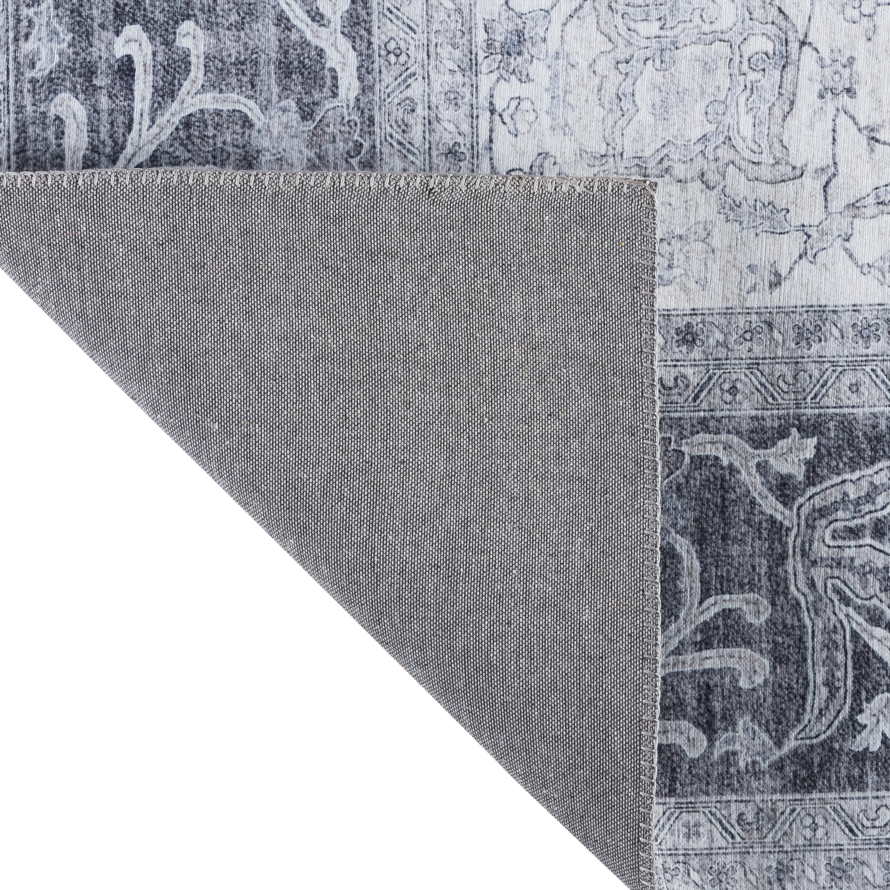 Grey Medallion Area Rug, 8' x 11'