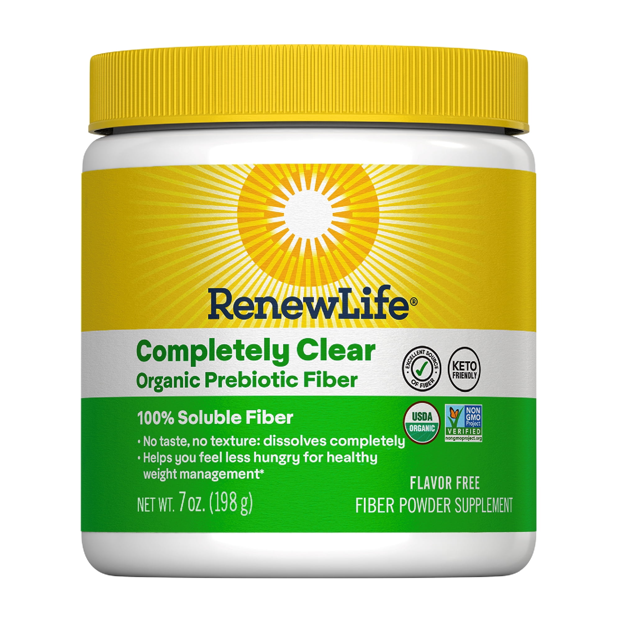 Adult Completely Clear Organic Prebiotic | Keto Friendly Fiber Powder | 7 oz (Package May Vary) | by Renew Life