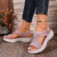 thumbnail image 6 of BADHUB Women's Orthopedic Casual Flat Slide Sandals with Arch Support Ankle Straps Shoes Walking Tennis Shoes Comfortable Sandals Pink 39, 6 of 6