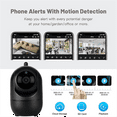thumbnail image 2 of 1080P Wireless Camera 355° Camera Mini Pet Video Surveillance Camera with Wifi Baby Monitor Smart Home Black US PLUG, 2 of 8