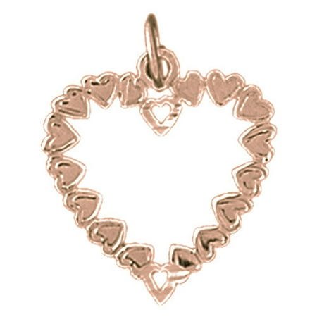 14K Rose Gold Heart Pendant - 20 mm