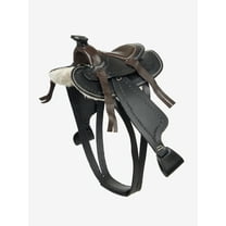 LeMieux Toy Pony Western Saddle - Educational Toy - Ages 3  - Black Leather
