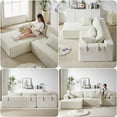 thumbnail image 5 of 108" L Shaped Chenille Modular Sectional Couches with Pillows, 4 Seater Oversized Upholstered Cloud Sofa for Living Room Apartment, Free Combination, Beige, Left Chaise, 5 of 8