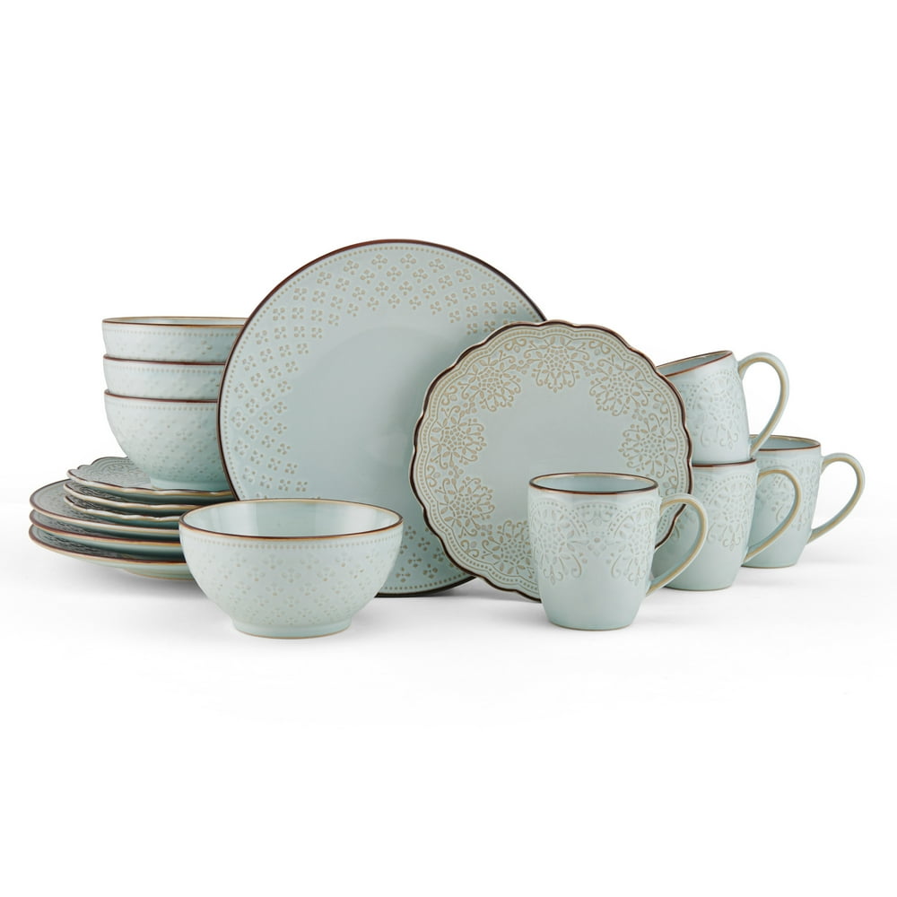 Pfaltzgraff Joanne Blue Stoneware 16piece Dinnerware Set