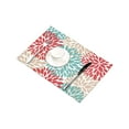 thumbnail image 3 of MKHERT Dahlia Pinnata Flower Beige Blue and Light Red Placemats Table Mats for Dining Room Kitchen Table Decoration 12x18 inch,Set of 4, 3 of 4