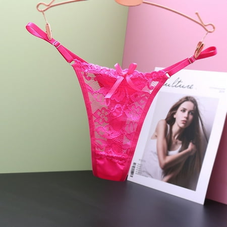 ZVNAH Women s Sexy Floral Lace G String Thongs  Valentine s Day Gifts  Couple Supplies  One Size  Mesh Hollow Out See Though Panties