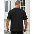 thumbnail image 3 of 1 Pce T-Shirt de Sport Décontracté pour Hommes avec Imprimé Géométrique Aigle, Col Rond, Tissu en Polyester Tricoté, Légèrement Extensible, Coupe Régulière pour l'Été - Haut de Golf et de Course à la Mode pour Adulte, Homme, Femme, Adolescent, 3 of 7
