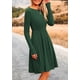 thumbnail image 4 of Vestido PRETTYGARDEN Verde Oscuro de Punto Acanalado Manga Larga Talla L, 4 of 8