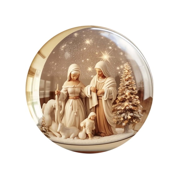 CASAFUN Nativity Scene Ornaments Christian Ornaments for Christmas Tree, Acrylic Bulk Religious Christmas Hanging Ornaments The Birth of Jesus Decorations for Xmas Tree Indoor Outdoor