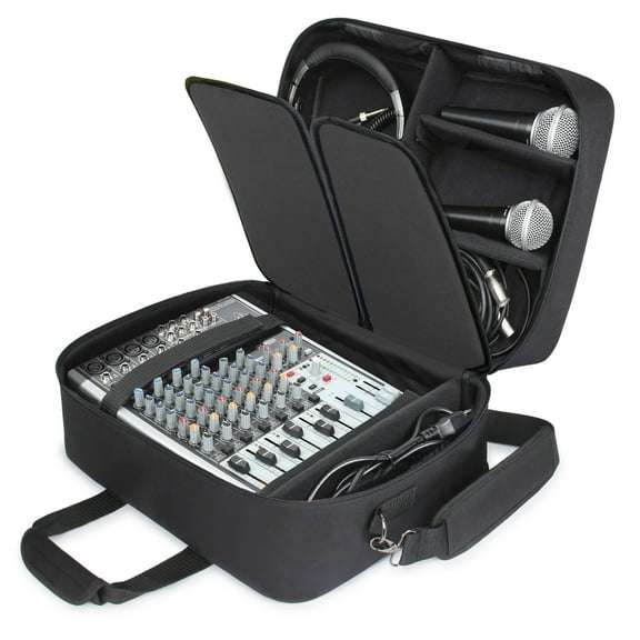 USA GEAR Audio Mixer Case DJ Mixer Travel Bag with Customizable Interior & Water Resistant Exterior