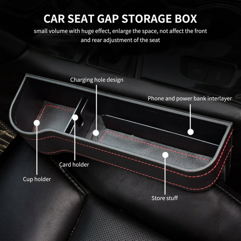 Carevas Car Seat Gap Organizer Seat Gap Filler Storage Box Between