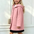thumbnail image 4 of QTBIUQ Boys Girls Thickened Double Layer Tweed Coat with Pockets Hooded Medium Long Outerwear Warm Winter, 4 of 9