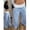 Light Wash-26, variant on Womens Wide-Leg Low-Rise Light Wash Blue Denim Jeans With Chain Waist