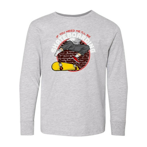 Inktastic Skateboarding Gift for Skater Long Sleeve Youth T-Shirt