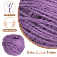 thumbnail image 3 of Cuerda de yute natural de 50 pies, cuerda de yute de 3 mm para manualidades, envoltura de regalos, decoración, jardinería, color púrpura claro, 3 of 6