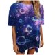 thumbnail image 1 of Camiseta estampada a la moda para mujer, blusa de manga corta, cuello redondo, camisetas informales Pompotops  hfajkhk137002, 1 of 7