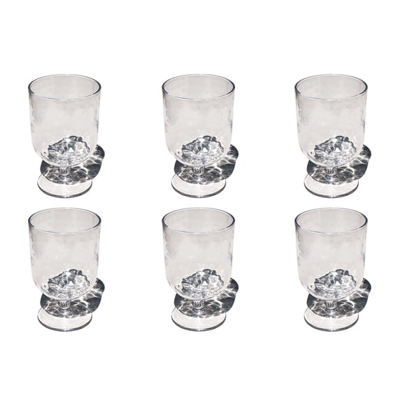 Hammered Rustic Acrylic Wine Glass - Clear - 15 oz - Set of 6