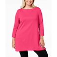thumbnail image 2 of Karen Scott Womens Tunic Basic T-Shirt, Pink, Plus Size, 2X, 2 of 4