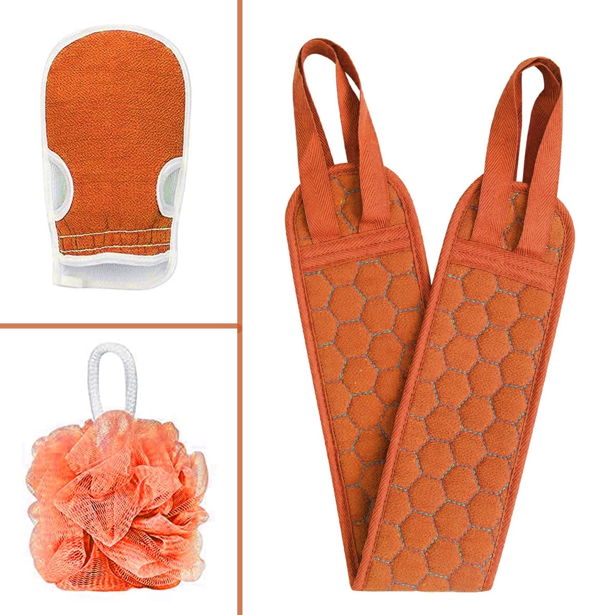 Bath Shower Scrubber, Exfoliating Back Scrubber for Men and Women, 3