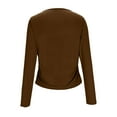 thumbnail image 5 of BLVB Long Sleeve Shirts for Women V Neck Jersey T Shirt Slim Fit Ruched Fall Casual Going out Tops Basic Tee Tunics Blouses, 5 of 7