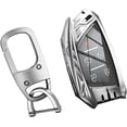 thumbnail image 1 of Zinc Alloy Key Fob Cover,Keychain,Full Protection Car Key Case for Cadillac Escalade ESV CT4 CT6 CT5 XTS XT4 XT5 Corvette C8 Smart Remote Keyless Keyshell Accessories,Silver Color,For Cadillac B, 1 of 7