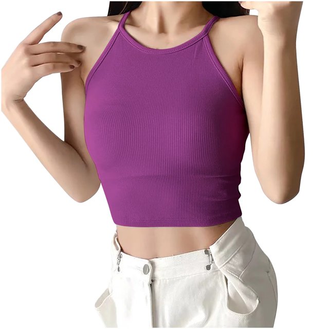 Besolor Camisole Tops for Women Ribbed Stretch Going out Crop Cami Tops Spaghetti Strap Summer Basic Tight Shirts