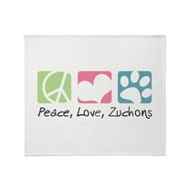 CafePress - Peace, Love, Zuchons Throw Blanket - Soft Fleece Throw Blanket, 50"x60" Stadium Blanket